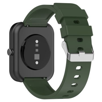 20mm Universal silicone strap with stainless steel buckle - Army Green