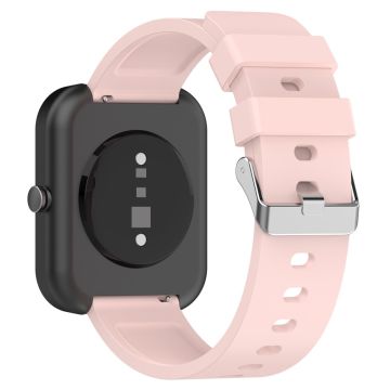 20mm Universal silicone strap with stainless steel buckle - Light Pink