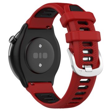 20mm Universal dual color cross strip silicone strap - Red / Black