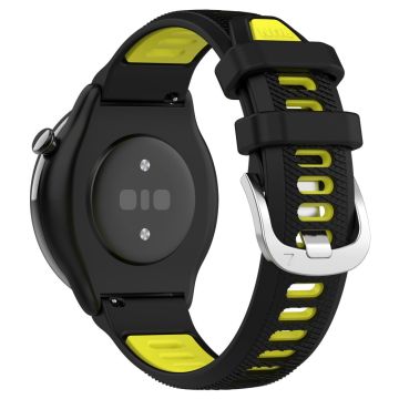 20mm Universal dual color cross strip silicone strap - Black / Lime