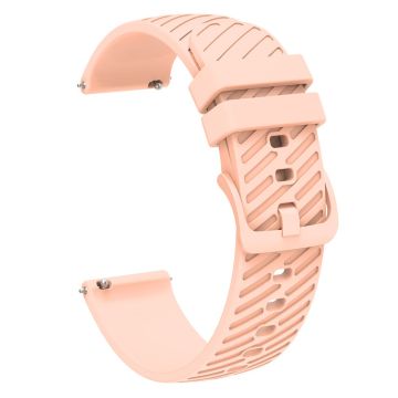 22mm Universal texture pattern silicone strap - Pink