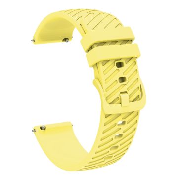 22mm Universal texture pattern silicone strap - Yellow