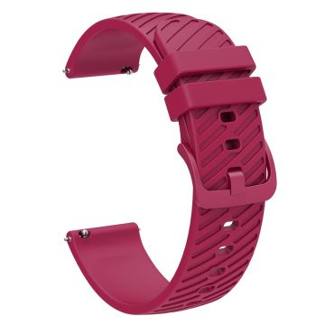 20mm Universal texture pattern silicone strap - Wine Red