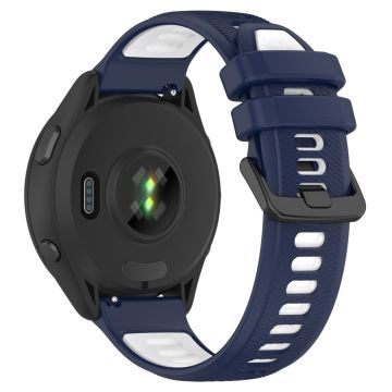 20mm Universal dual color silicone strap - Midnight Blue / White