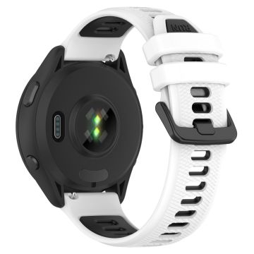 20mm Universal dual color silicone strap - White / Black