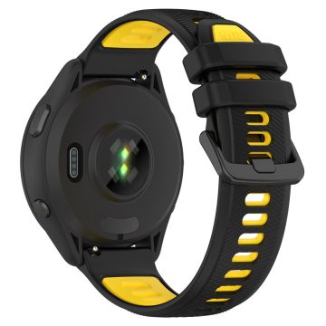 20mm Universal dual color silicone strap - Black / Yellow