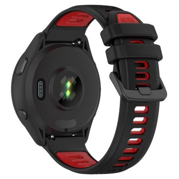 20mm Universal dual color silicone strap - Black / Red