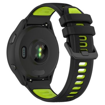 20mm Universal dual color silicone strap - Black / Green