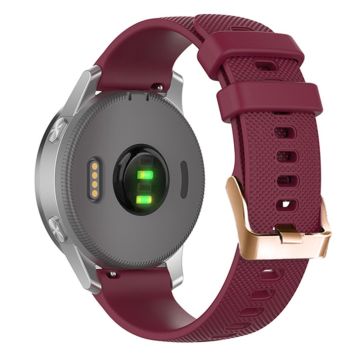 20mm Universal texture pattern silicone strap - Wine Red