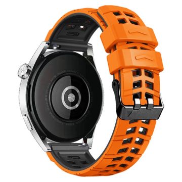 22mm Universal silicone textured strap - Orange / Black