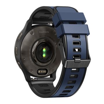 20mm Universal dual color silicone strap - Dark Blue / Black