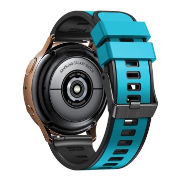 20mm Universal dual color silicone strap - Sky Blue / Black