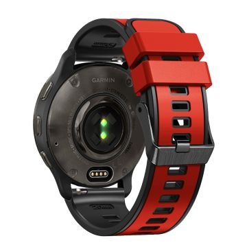 20mm Universal dual color silicone strap - Red / Black