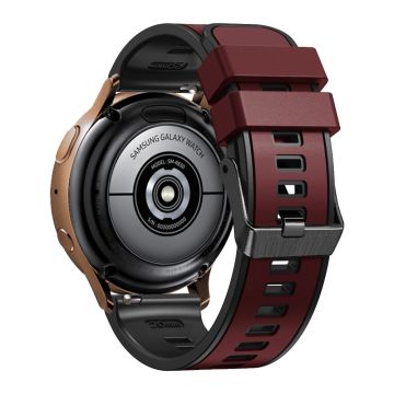 20mm Universal dual color silicone strap - Wine Red / Black