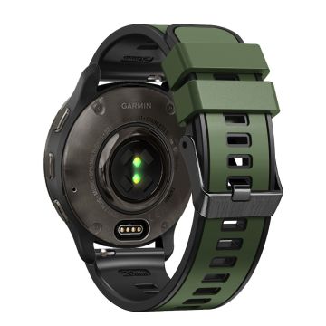 20mm Universal dual color silicone strap - Army Green / Black