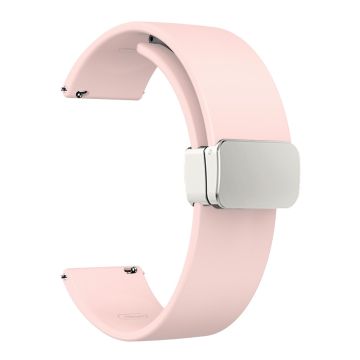 22mm Universal simple silicone strap with silver buckle - Pink