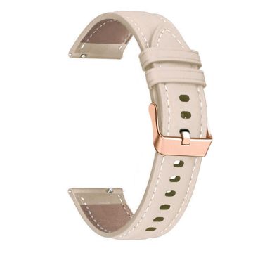 20mm Universal Genuine Cowhide leather strap with rose gold buckle - Apricot