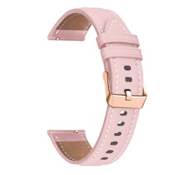 20mm Universal Genuine Cowhide leather strap with rose gold buckle - Pink