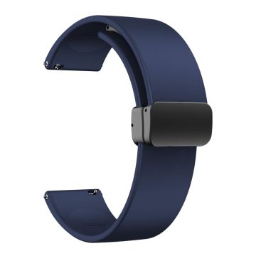 20mm Universal Silicone strap with folding black buckle - Midnight Blue