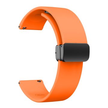 20mm Universal Silicone strap with folding black buckle - Orange