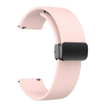 20mm Universal Silicone strap with folding black buckle - Pink