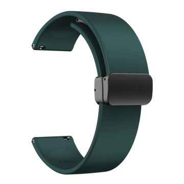 20mm Universal Silicone strap with folding black buckle - Midnight Green