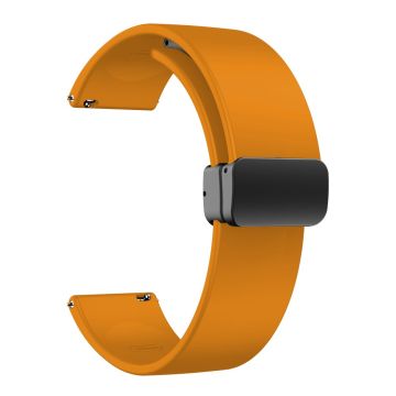 20mm Universal Silicone strap with folding black buckle - Yellow