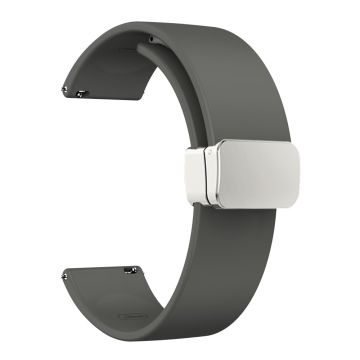 20mm Universal Silicone with folding silver buckle - Space Grey