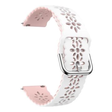 20mm Universal dual color flower hollow strap - White / Pink