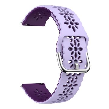 20mm Universal dual color flower hollow strap - Purple / Dark Purple