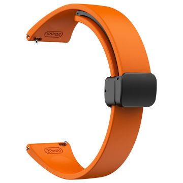 22mm Universal silicone sport strap with black magnetic buckle - Orange