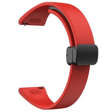 22mm Universal silicone sport strap with black magnetic buckle - Red