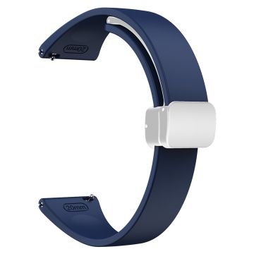 22mm Universal silicone sport strap with silver magnetic buckle - Midnight Blue