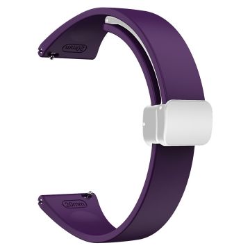 22mm Universal silicone sport strap with silver magnetic buckle - Dark Purple