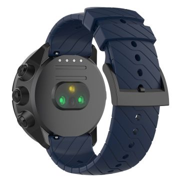 22mm Universal twill texture silicone strap - Midnight Blue