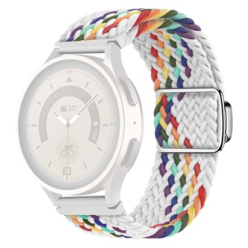 22mm Universal nylon strap with magnetic buckle - White Rainbow