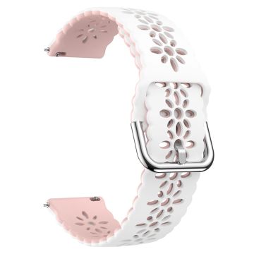 20mm Universal dual color blossom hollow strap - White+Pink