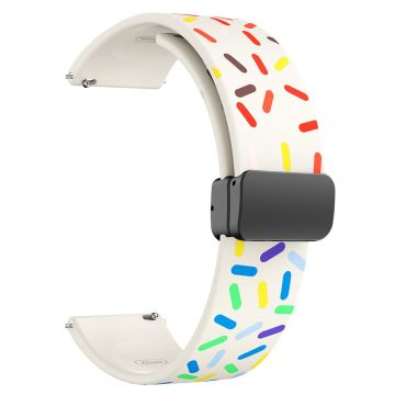 20mm Universal colorful pattern style silicone strap with black buckle - Starlight Rainbow