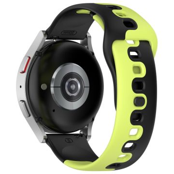 22mm Universal dual color silicone strap - Black / Green