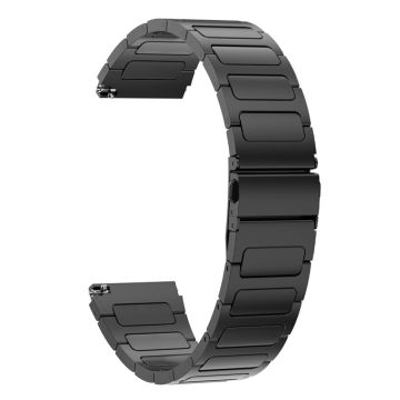 22mm Universal titanium alloy strap with flat buckle - Black