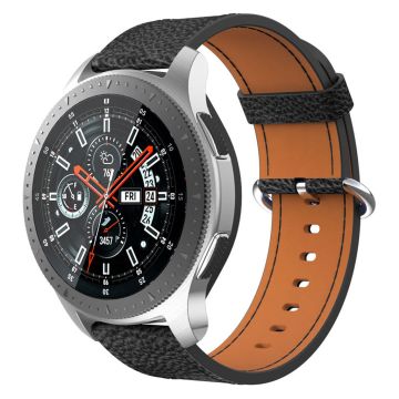 Samsung Galaxy Watch 46mm / Gear S3 Classic / Gear S3 Frontier genuine leather watch band - Black