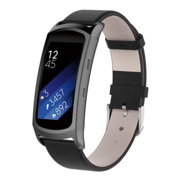 Samsung Gear Fit2 Pro genuine leather watch band - Black