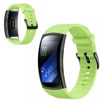 Samsung Gear Fit2 Pro vertical thread silicone watch band - Green Size: L