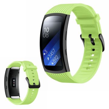 Samsung Gear Fit2 Pro vertical thread silicone watch band - Green Size: S