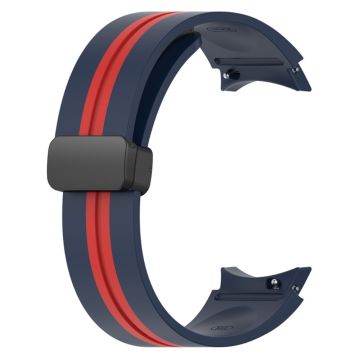 Samsung Galaxy Watch 5 / 4 / 3 dual color silicone watch strap black buckle - Midnight Blue / Red