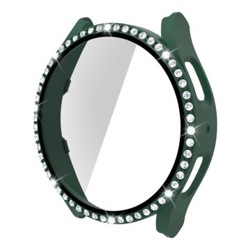 Samsung Galaxy Watch 5 (44mm) rhinestone décor cover with tempered glass - Dark Green