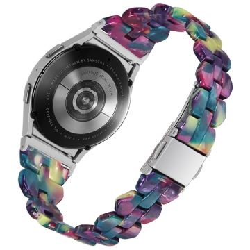 Samsung Galaxy Watch 5 / 4 resin style watch strap - Purple Green Flower