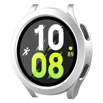 HAT-PRINCE Samsung Galaxy Watch 5 (44mm) / 4 (44mm) cover with tempered glass - Matte Silver