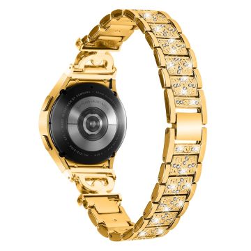 Samsung Galaxy Watch 6 / 5 / 4 rhinestone bead stainless steel strap - Gold