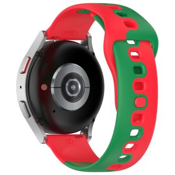 20mm Universal dual color silicone strap - Red / Green